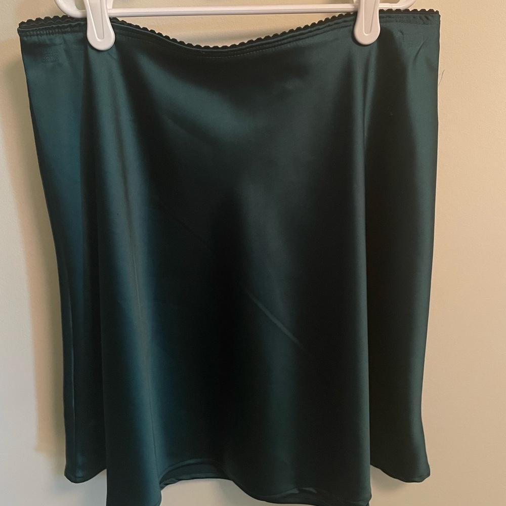 Altar’d State Emerald Green Satin Skirt